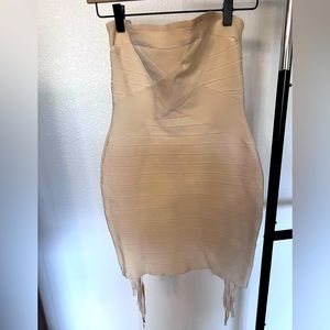 bandage dress with fringe